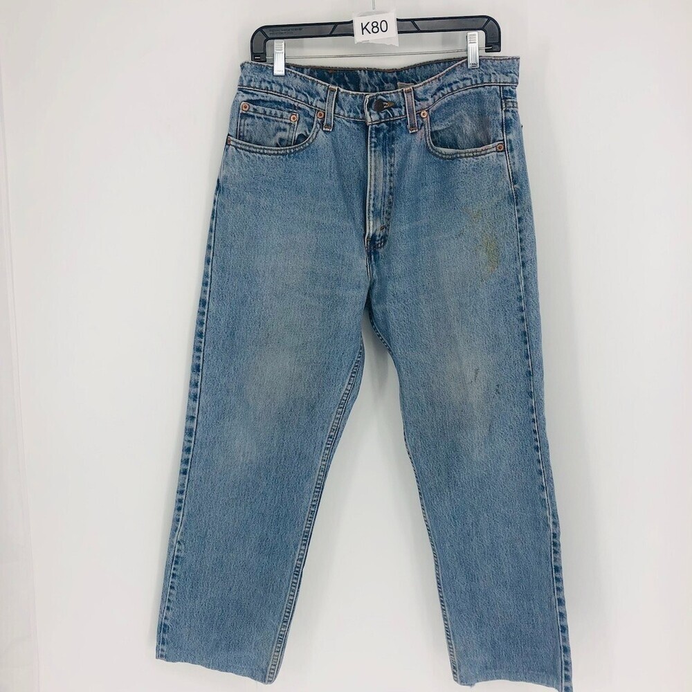 VTG Levi's 505 Mens Blue 100% Cotton Regular Fit Straight Leg Jeans Size W34 L26